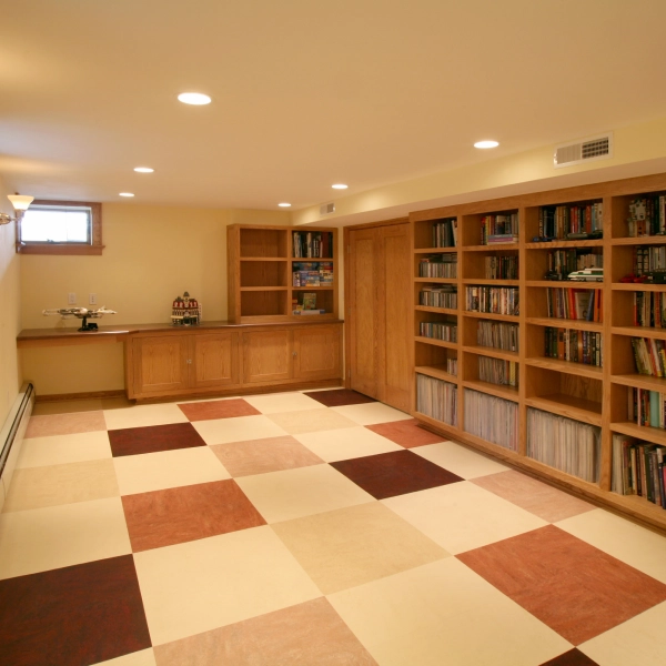 Linoleum Flooring Installed in a Basement